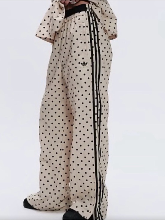 adidas Pants - Adidas x ASOS limited edition Women's Cream Polka Dot Wide-Leg Track Pants